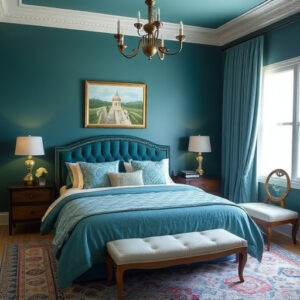 Teal Blue bedroom